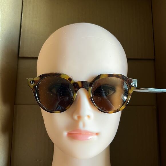 Caliblue Round Tortoise Shell Sunglasses Brown Black - Picture 3 of 8